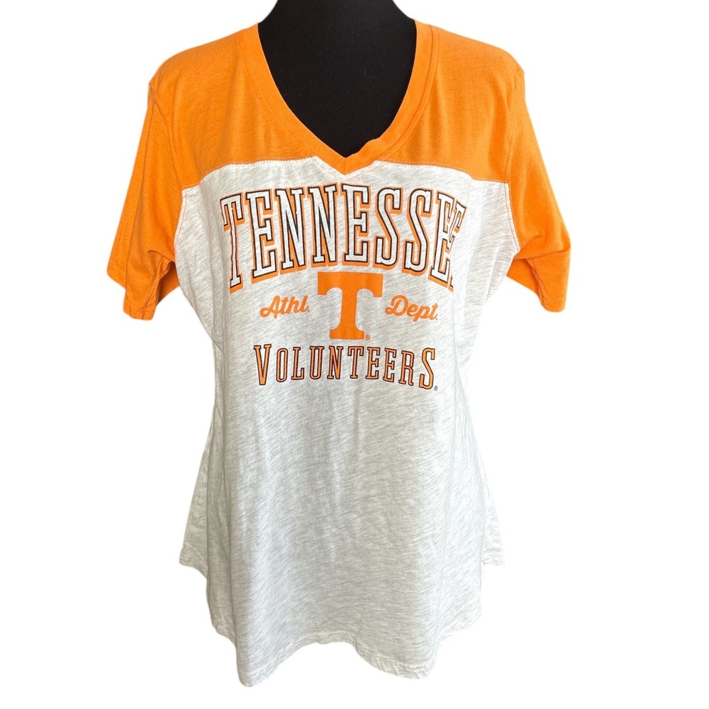 Tennessee Volunteers Orange & Gray V-Neck T-Shirt, Size XL (16-18), Adult Med/Lg